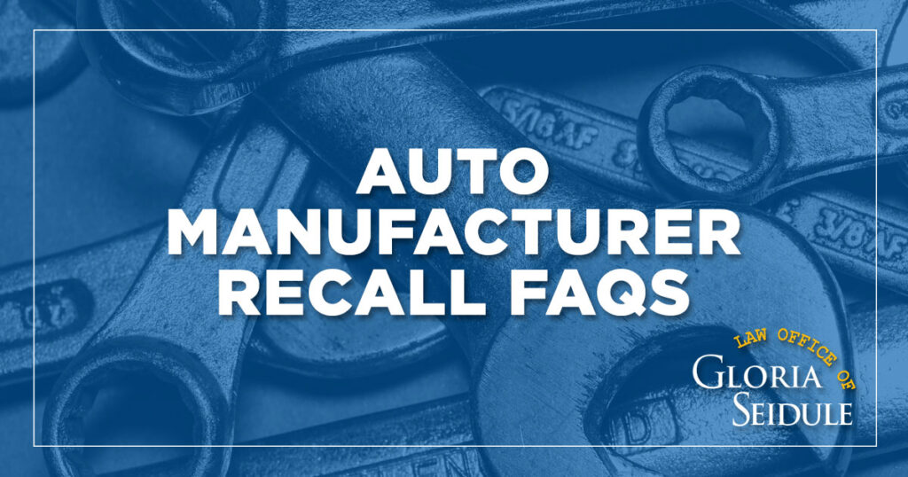 auto manufacturer recall faqs